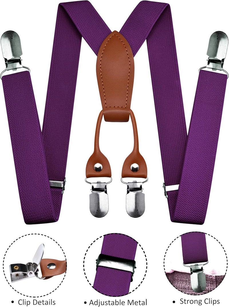 Branduce Adjustable Baby Boy Pre-tied Bow Tie and Suspenders Set Kids Y Back Suspenders with 4 Strong Clips - Image 2